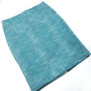 Talbots tweed blue & white pencil skirt size 2p